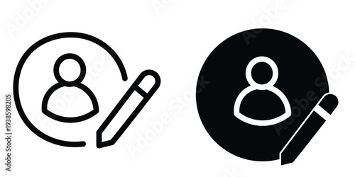 edit user profile icon set account settings vector