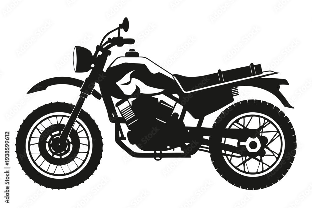 Fototapeta premium military motorcycle silhouette line art vector illustration with a white background