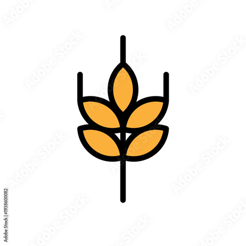 Minimalist Wheat Logo Icon – Modern Agriculture Grain Symbol