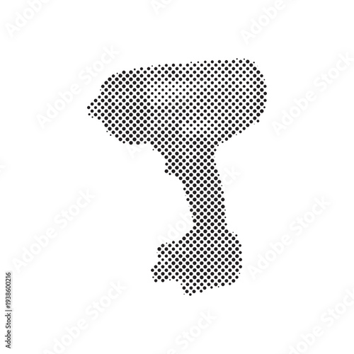 Halftone Impact Wrench Power Tool Industrial Repair Vector Illustration