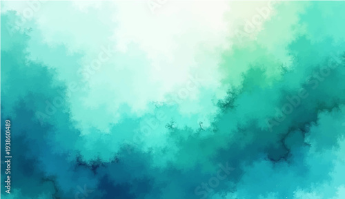 An abstract blue watercolor texture evokes a dark grunge storm cloud over a bright sea under a heavenly sky