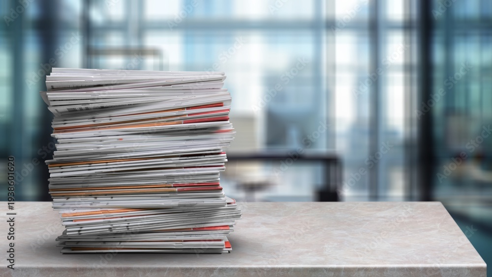 Fototapeta premium Stack file folders with documents on the desk