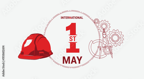Vector illustration of May 1st International Workers' Day icon