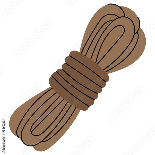 Rope Knot Vector Illustration. Flat vector rope knot illustration isolated on light background. Nautical marine element perfect for sailing, adventure, camping and maritime design.