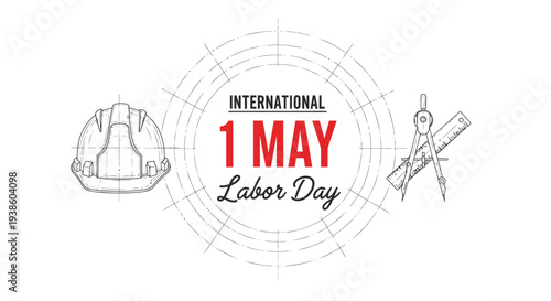 Vector illustration of International Labor Day icons