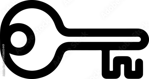 Large key icon for access or unlock symbol