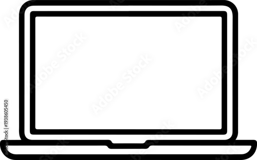 Laptop computer icon outline