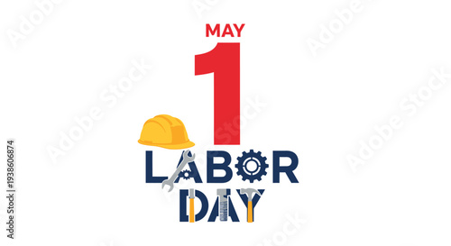 Labor Day vector illustration, May 1st logo