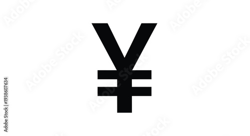 Black japanese yen symbol isolated on a white background