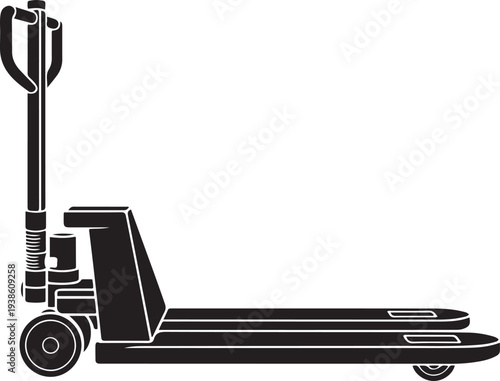 Hand Pallet Jack Manual Lift Pallet Truck. black vector
