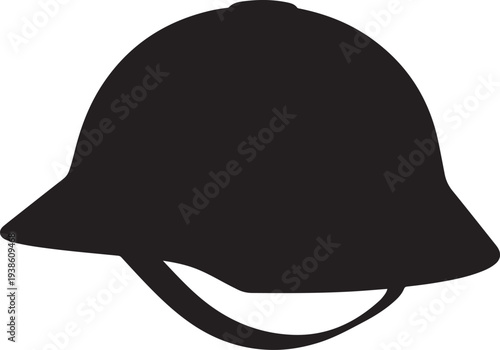 US vietnam war helmet silhouette. black vector