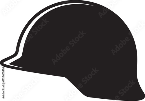 US vietnam war helmet silhouette. black vector