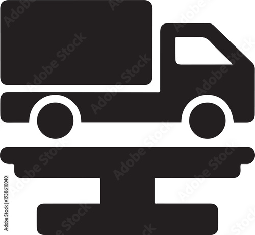 vehicle scale symbol, black isolated silhouette. black vector