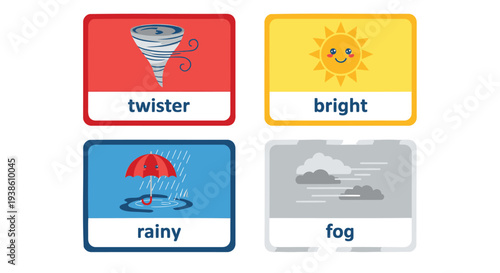 Set of 4 weather icons vector