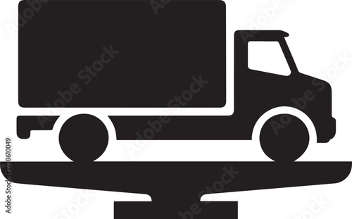 vehicle scale symbol, black isolated silhouette. black vector
