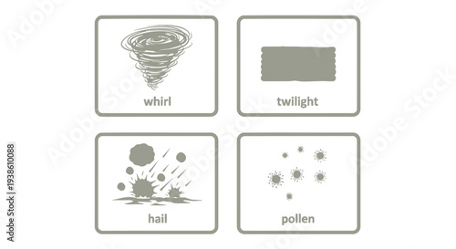 Set of 4 weather icons vector