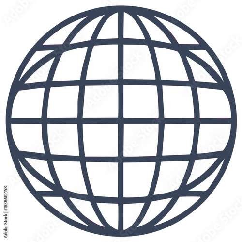 Global communication grid network displaying connections or transportation routes around the world
