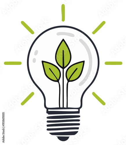 Wallpaper Mural Lightbulb with growing plant symbolizing sustainable green energy and innovative eco friendly ideas Torontodigital.ca