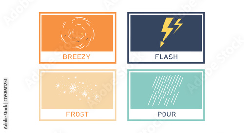 Set of 4 weather icons vector