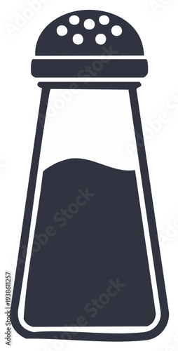 Salt Shaker Filled with Salt in Simple Vector Illustration Style for Condiment Art
