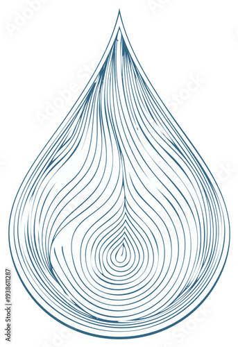 Elegant abstract water droplet design featuring intricate concentric and wavy lines