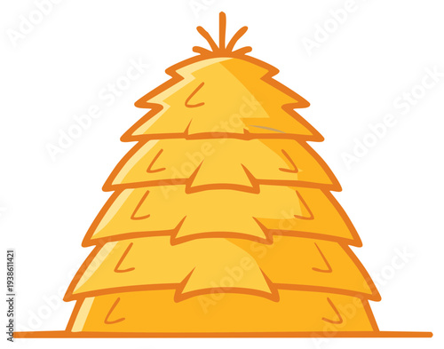 Cartoon Hay Bale Illustration