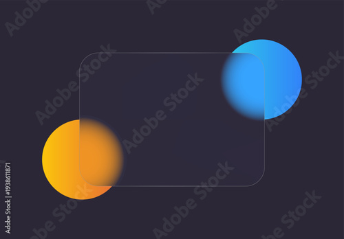 Wallpaper Mural Abstract Glass morphism rectangle design with colorful circles for advertisement and transparent frame. Vector illustration Torontodigital.ca