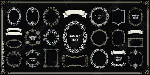 Vintage Floral Design Elements Vector Set, Elegant Decorative Flowers and Ornaments for Monograms, Invitations, Frames, Menus, Labels, Websites, and Brochure Designs for Cafes