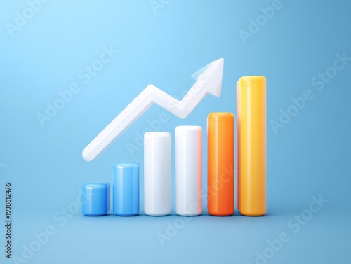 Free Download predictive analytics chart rising isolated on a light blue background - GFXLoad