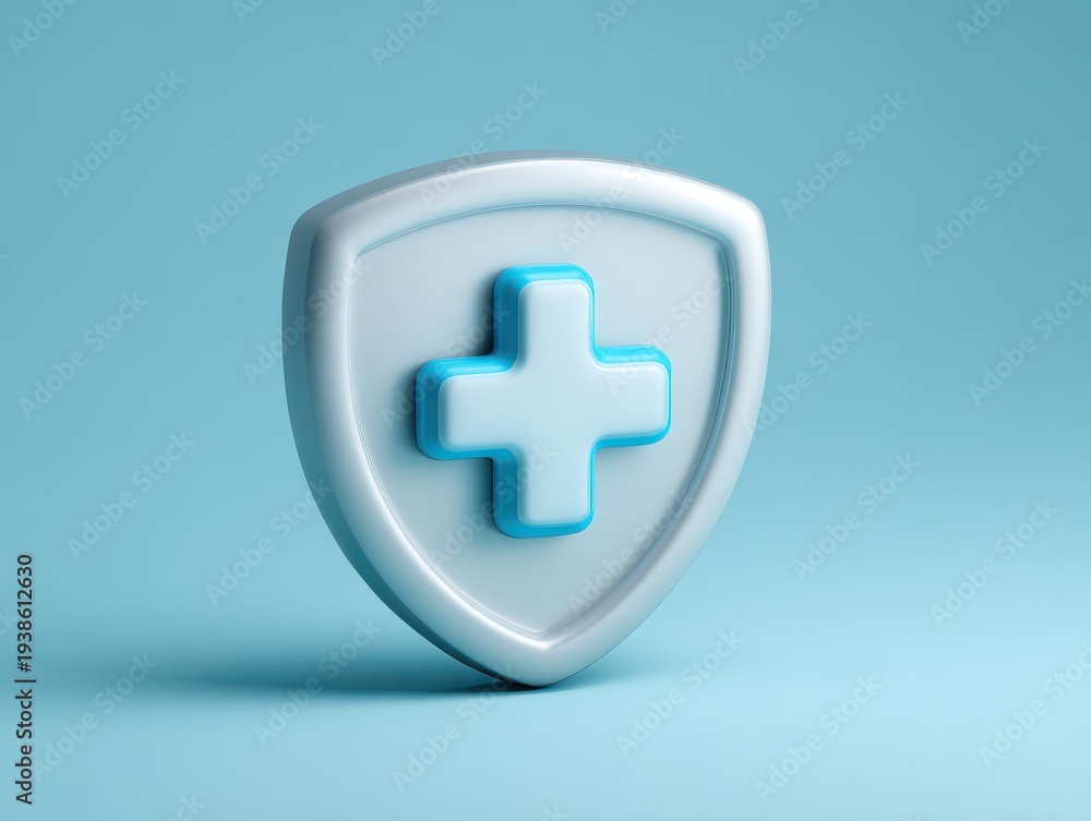 Fototapeta premium shield insurance icon isolated on a light blue background