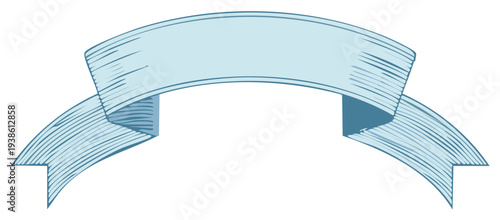 Pale Blue Curved Banner with Textured Lines for Message or Design Element