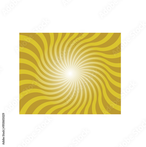 Abstract sun vector illustration featuring a yellow and orange spiral pattern with gold rays for a summer wallpaper design