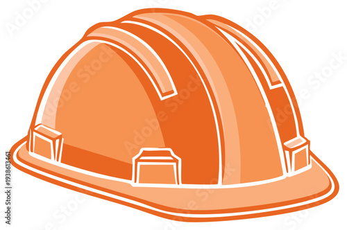 Orange Cartoon Construction Helmet Safety Gear for Building Industry Workers