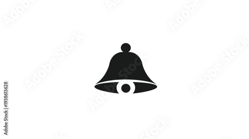 A monochrome illustration of a bell shape centered on a white background. It's a simple, icon-style design