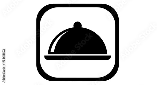 Restaurant Food Icon Cloche Serving Dish Silhouette