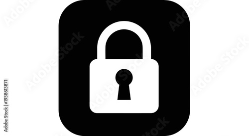 Secure Lock Icon on Black Background