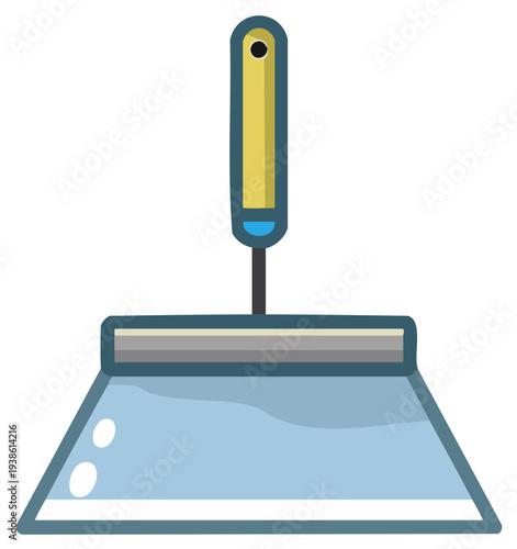 Cartoon Wallpaper Smoother Icon Illustration of Tool Used for Applying Wallpaper and Similar Materials