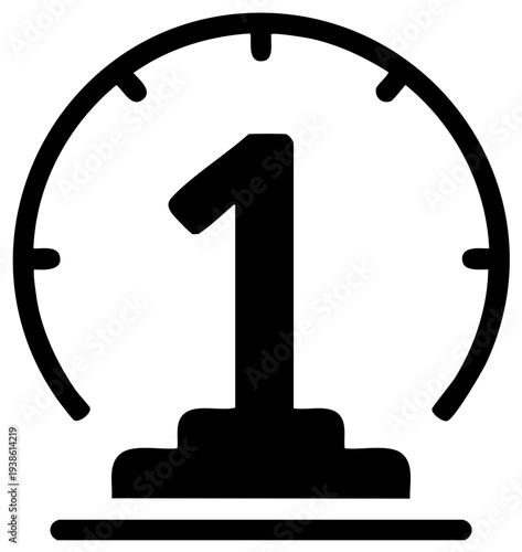 One Time Icon Illustration