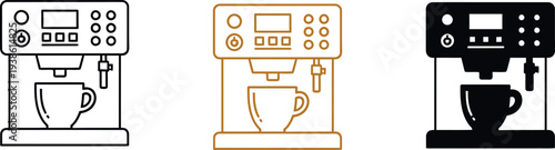 Coffee machine icon set vector coffee maker icons