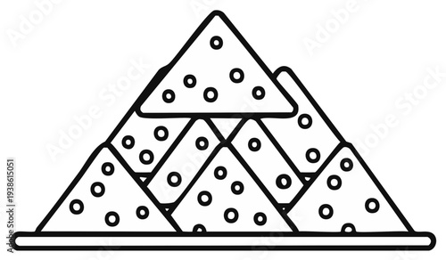 Stack of tortilla chips illustration with dot patterns design