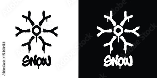 Graffiti snowflakes logo vector design