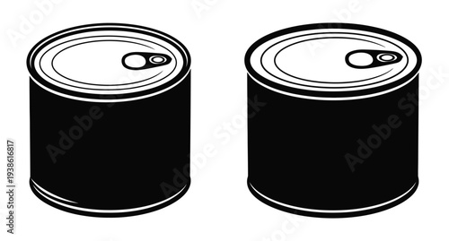 Two black soda cans displayed side by side a striking silhouette