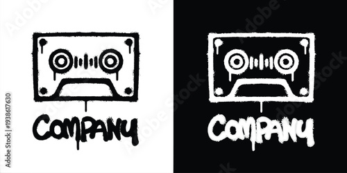 Graffiti Audio Cassette logo vector design