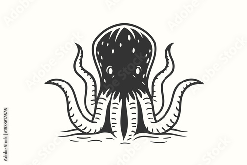 Monstrous alien figure in silhouette with grasping tentacles