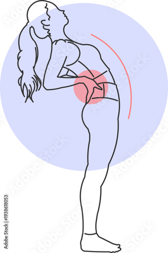 Woman leaning over experiencing intense pain in her lower back