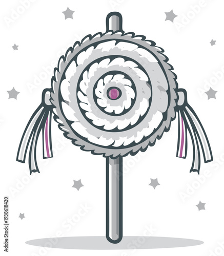 Abstract ceremonial emblem decoration illustration on white backdrop