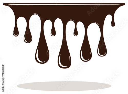 Chocolate dripping graphic illustration for dessert concept