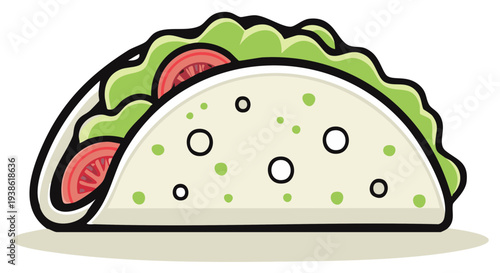 Delicious Taco with Fresh Vegetables and Tortilla Ready to Eat Mexican Cuisine