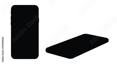 Two modern smartphones displayed in a striking black silhouette