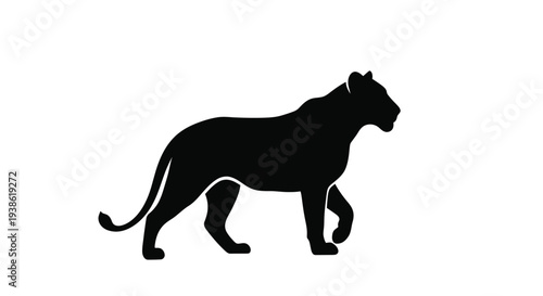 A majestic black panther walking forward a striking silhouette